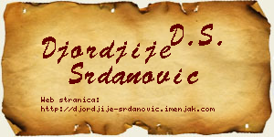 Đorđije Srdanović vizit kartica